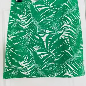 Green Leaf Print Skirt